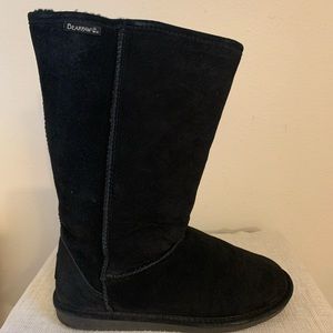 BEARPAW Black Emma Tall Suede Boot Women's like new in Box! Size 10 Black